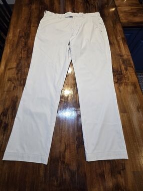 RLX Ralph Lauren Mens Golf Pants 36x32 Off White Performance Straight Leg
